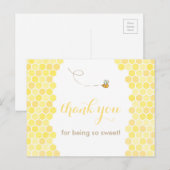 Postale abeille, carte de remerciements, merci, chérie (Devant / Derrière)