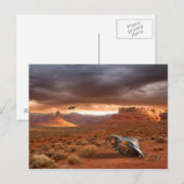 Postale Accident d'UFO dans le désert avec la carte (Devant / Derrière)