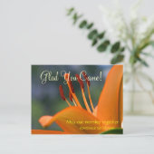 Postale Accueil : Carte Florale "Glad You Came" (Debout devant)