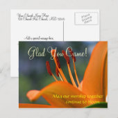 Postale Accueil : Carte Florale "Glad You Came" (Devant / Derrière)