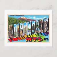 Adirondacks New York Vintage grande lettre carte p