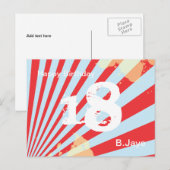 Postale Ado Fête d'anniversaire Invitation/Merci | Carte p (Devant / Derrière)