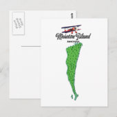 Postale Affiche de carte de l'île Moreton Australie (Devant / Derrière)
