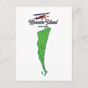 Postale Affiche de carte de l'île Moreton  Australie