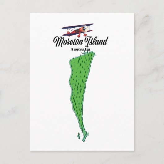 Postale Affiche de carte de l'île Moreton Australie (Devant)