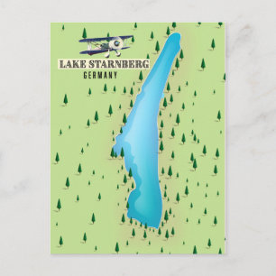 Postale Affiche de carte de style vintage du lac de Starnb