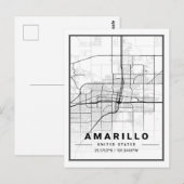 Postale Affiche de carte de voyage d'Amarillo Texas États- (Devant / Derrière)