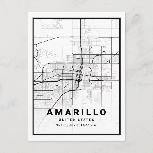 Postale Affiche de carte de voyage d'Amarillo Texas États- (Devant)
