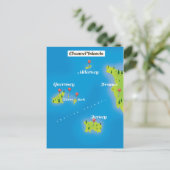 Postale Affiche de carte des îles Anglo-Normandes. (Debout devant)