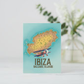 Postale Affiche de carte des îles Baléares Ibiza (Debout devant)