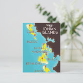 Postale Affiche de carte des îles Ioniennes. (Debout devant)
