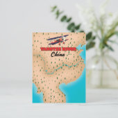 Postale Affiche de carte du fleuve Yangtze Chine (Debout devant)