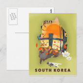 Postale Affiche de carte illustrée de Corée du Sud (Devant / Derrière)
