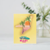 Postale Affiche de carte illustrée de Miami Floride (Debout devant)