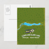 Postale affiche de la carte de lewis et clark Lake. (Devant / Derrière)