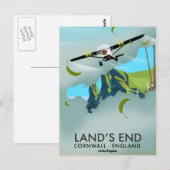 Postale Affiche de la carte de voyage Land's End Cornwall (Devant / Derrière)