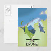 Postale Affiche de voyage carte de Brunei (Devant / Derrière)