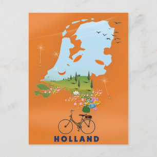 Postale Affiche de voyage carte Hollande