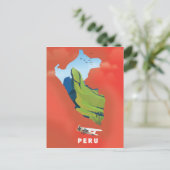 Postale Affiche de voyage illustrée carte du Pérou (Debout devant)