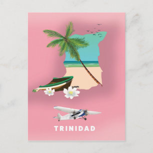 Postale Affiche de voyage illustrée de la carte de Trinité