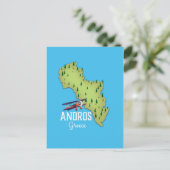 Postale Affiche de voyage illustrée de la carte grecque d' (Debout devant)