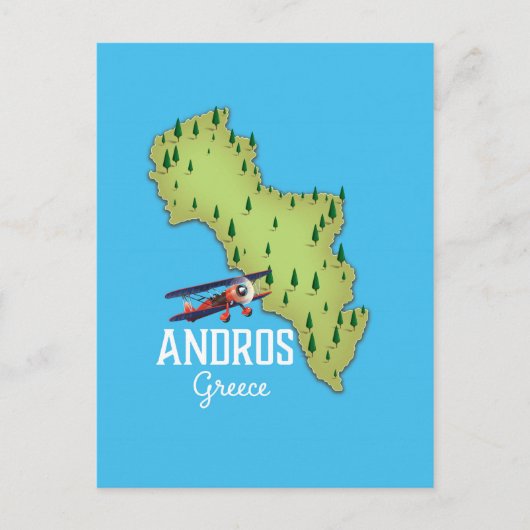 Postale Affiche de voyage illustrée de la carte grecque d' (Devant)