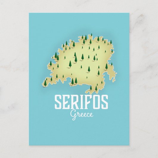 Postale Affiche de voyage illustrée de la carte grecque de (Devant)