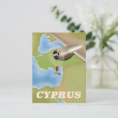 Postale Affiche de voyage vintage carte de Chypre (Debout devant)