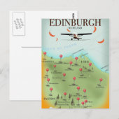 Postale Affiche d'impression de carte d'Édimbourg Ecosse d (Devant / Derrière)