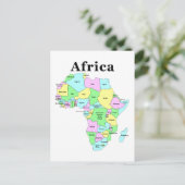 Postale Afrique - Carte politique (Debout devant)