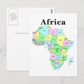 Postale Afrique - Carte politique (Devant / Derrière)