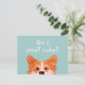 Postale Ai-Je L'Odeur Cake Cute Corgi Carte Anniversaire (Debout devant)