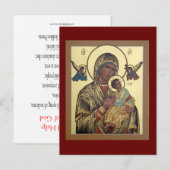 Postale Aide perpétuelle Carte de prière Mère de Dieu (Devant / Derrière)