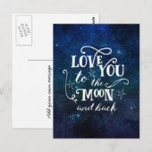 Postale Aimez-vous à la lune et les étoiles dos carte post (Devant / Derrière)