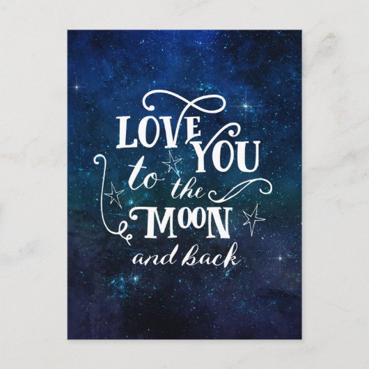 Postale Aimez-vous à la lune et les étoiles dos carte post (Devant)