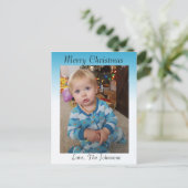 Postale Ajouter une photo à cette carte de Noël bleue (Debout devant)