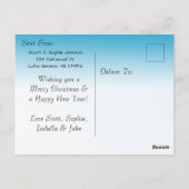 Postale Ajouter une photo à cette carte de Noël bleue (Dos)