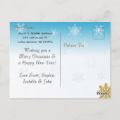 Postale Ajouter une photo à cette carte de Noël bleue (Dos)