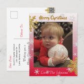 Postale Ajouter une photo à cette carte de Noël des flocon (Devant / Derrière)