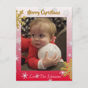 Postale Ajouter une photo à cette carte de Noël des flocon