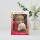 Postale Ajouter une photo à cette carte de Noël des flocon (Debout devant)