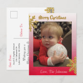 Postale Ajouter une photo à cette carte de Noël des flocon (Devant / Derrière)