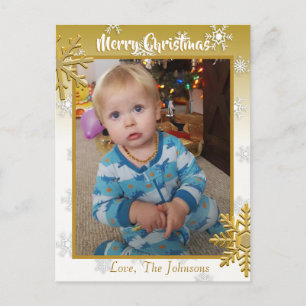 Postale Ajouter une photo à cette carte Gold Christmas