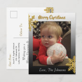 Postale Ajoutez une photo à cette carte de Noël Black Snow (Devant / Derrière)
