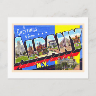 Postale Albany New York NY Vintage Grande lettre carte pos