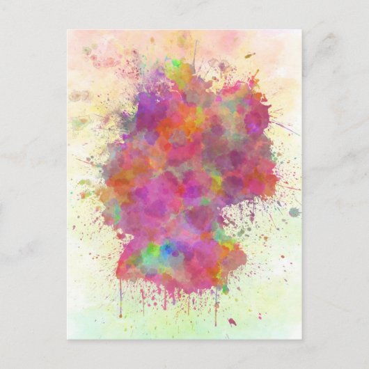 Postale Allemagne carte aquarelle style splash (Devant)