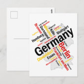 Postale Allemagne Carte des villes (Devant / Derrière)