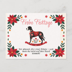 Postale Allemand : Carte de vœux de Noël Dogue Allemand