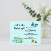 Postale Allons à la Carte de Pêche avec Poème (Debout devant)