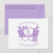 Postale Alzheimer Sensibilisation Papillons pourpres Carte (Devant / Derrière)